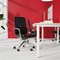 Mode Bonded Leather Executive Chair, Fixed Height Arms, Black & Silver