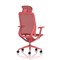 Lumo Executive Mesh Chair With Headrest, Height Adjustable Arms, Volt Red