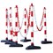 Guarda Chain Post Set with 6 Posts Red/Wht Concrete Base