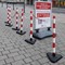 Guarda Chain Post Set with 6 Posts Red/Wht Concrete Base