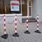 Guarda Chain Post Set with 6 Posts Red/Wht Concrete Base