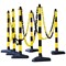 Guarda Chain Post Set with 6 Posts Ylw/Blk Concrete Base