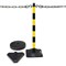 Guarda Chain Post Set with 6 Posts Ylw/Blk Concrete Base