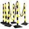 Guarda Chain Post Set with 6 Posts Ylw/Blk Rubber Base
