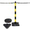Guarda Chain Post Set with 6 Posts Ylw/Blk Rubber Base