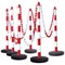 Guarda Chain Post Set with 6 Posts Red/Wht Round Base