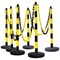 Guarda Chain Post Set with 6 Posts Ylw/Blk Round Base