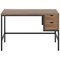 5 Star Varo Rectangular Desk with 2 Drawers Dark Walnut/Black