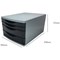 5 Star 4 Drawer Tower 180mm 2x30mm 2x60mm Classic Black/Grey