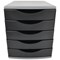 5 Star 5 Drawer Tower 300mm 5x60mm Black/Grey