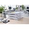 5 Star Contemporary Self Stacking Letter Tray Crystal