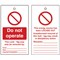 5 Star Double Sided Do Not Operate Lockout Tags Pack of 10 FS712575