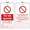 5 Star Double Sided Do Not Operate Lockout Tags Pack of 10 FS712575