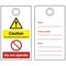 5 Star Double Sided Caution Lockout Tag with Eyelet FS712587