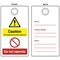 5 Star Double Sided Caution Lockout Tag with Eyelet FS712587