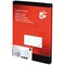 5 Star Laser and Inkjet Labels, 4 per Sheet, 105x148.5mm, White, 400 Labels