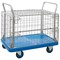 Proplaz Mesh Sided Platform Truck with Hinged Lid and Half Drop Side, 300kg Capacity