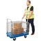 Proplaz Mesh Sided Platform Truck with Hinged Lid and Half Drop Side, 300kg Capacity