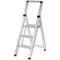 Climb-It Slim Aluminium Step Ladder with Handrail, 3 Tread, Silver