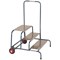 Climb-It Wide Work Steps with Chequer Plate, 3 Tread, Silver