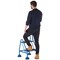 Climb-It Domed Feet Handy Step with Side Handrail, 2 Tread, Blue