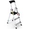 Climb-It Professional Aluminium Step Ladder with Carry Handle, 3 Tread, Silver