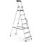 Climb-It Professional Aluminium Step Ladder with Carry Handle, 7 Tread, Silver