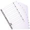 Guildhall File Dividers, 1-12, Mylar Tabs, A4, White