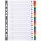 Guildhall Reinforced Board Index Dividers, A-Z, Multicolour Tabs, A4, White