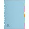 Exacompta Recylced Subject Dividers, 10-Part, Blank Pastel Multicolour Tabs, A4, Pastel Multicolour