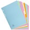 Exacompta Recylced Subject Dividers, 10-Part, Blank Pastel Multicolour Tabs, A4, Pastel Multicolour