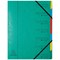 Exacompta A4 Elasticated Organiser Files, 7-Part, Green