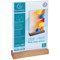 Exacompta Portrait Stand Up Sign Holder A4 with Wood Base