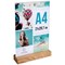 Exacompta Portrait Stand Up Sign Holder A4 with Wood Base