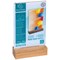 Exacompta Portrait Stand Up Sign Holder A6 with Wood Base