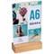 Exacompta Portrait Stand Up Sign Holder A6 with Wood Base