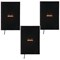 Rhodia Casebound Business Notebook, A5, Ruled, 192 Pages, Black, Pack of 3