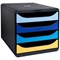 Exacompta Bee Blue Big Box Recycled 4 Drawer Set, Multi-Coloured