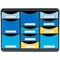 Exacompta Bee Blue Store Box Recycled 11 Drawers Set, Multi-Coloured
