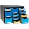 Exacompta Bee Blue Store Box Recycled 11 Drawers Set, Multi-Coloured