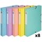 Exacompta Aquarel Exabox Box File, 40mm Spine, A4, Assorted, Pack of 8