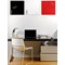 Bi-Office Glass Magnetic Memo Tile, Red Glass Surface, Frameless, 480x480mm