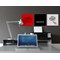 Bi-Office Glass Magnetic Memo Tile, Red Glass Surface, Frameless, 480x480mm