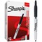 Sharpie Permanent Marker Pen, Retractable, Bullet Tip, Black, Pack of 12