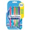 Paper Mate FlexGrip Ultra Ballpoint Pen, Medium 1.0mm, Bright Barrel, Black, Pack of 5