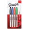 Sharpie Permanent Marker, Fine, Assorted Colours, Pack of 4