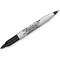 Sharpie Permanent Markers Twin Tip Blister Black (Pack of 12) S0811100