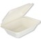 Edenware Bagasse Clamshell Regular Meal Box, 178x127mm, White, Pack of 500