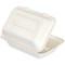 Bagasse Clamshell Large Meal Box, 228x152mm, White, Pack of 250