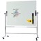 Bi-Office Glass Magnetic Revolving Whiteboard, Chrome Structure, 1500x1200mm